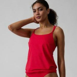 NWT Athleta Seascape Bra Cup Tankini Top - Red 36 D/DD